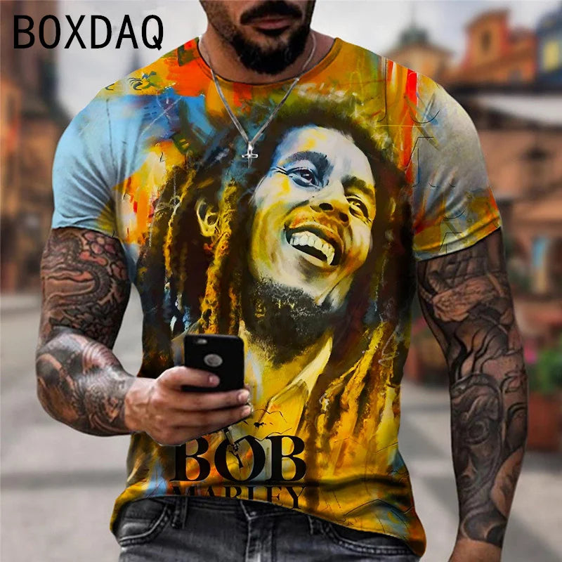 Camiseta Oversized Bob Marley Reggae Hombre