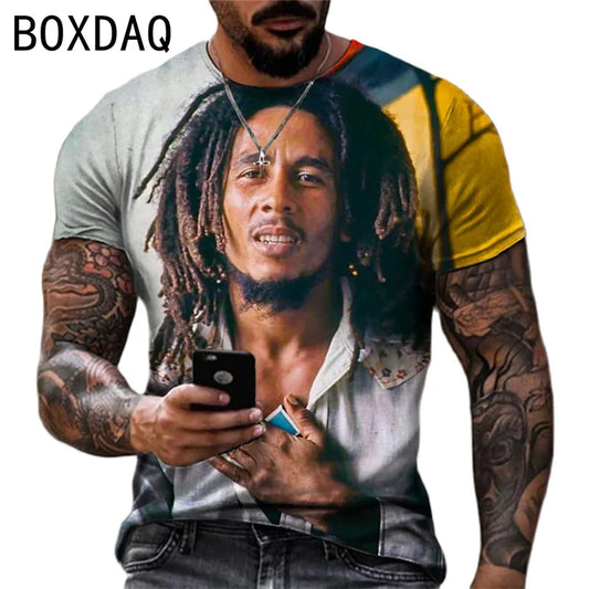 Camiseta Oversized Bob Marley Reggae Hombre