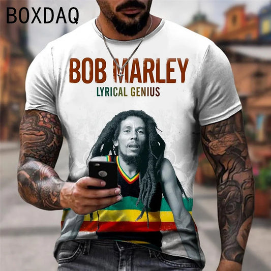 Camiseta Oversized Bob Marley Reggae Hombre
